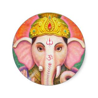 Ganesha's Blessings Round Stickers
