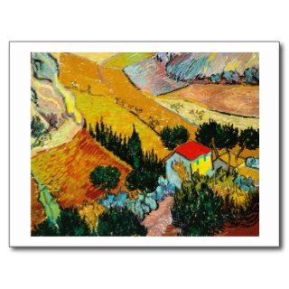 Landscape House and Ploughman  Vincent Van Gogh Post Card