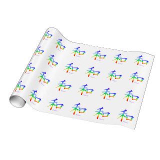 Kanji Peace Symbol in Rainbow Chakra Colors Wrapping Paper