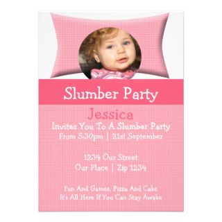 Slumber Party Pink Bed Customizable Template Personalized Invite