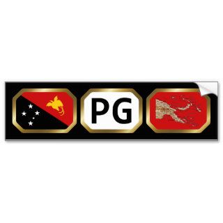 Papua New Guinea Flag Map Code Bumper Sticker