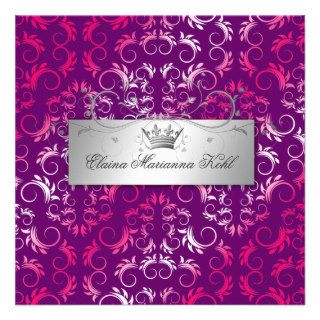 311 Pink Divine  Purple Sweet 16 Custom Invitations
