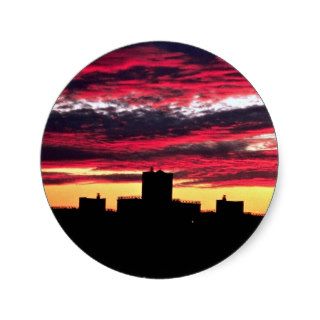 Queens sunset, New York, U.S.A. Round Sticker