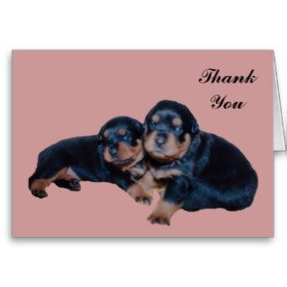 Rottweiler Puppies Dog Photo Thank You Card