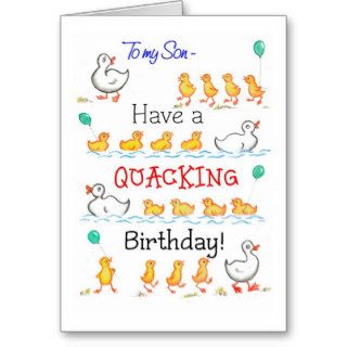 Funny Ducklings Birthday Card for Son