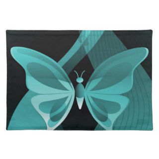 Pretty Turquoise Butterfly Placemats