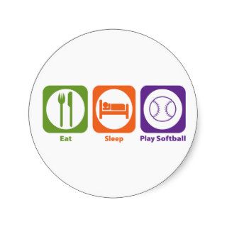 Eat Sleep Play Softball Stickers