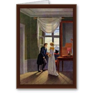 Couple At The Window By Kersting Georg Friedrich Cards