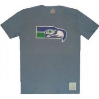Seattle Seahawks Throwback Vintage Retro Sport Slim Fit T Shirt (Medium) Clothing