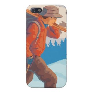 Skier Carrying Snow Skis   Yellowstone Nat'l iPhone 5 Case