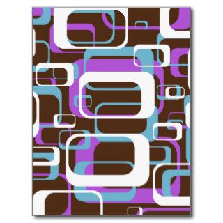 Colorful Retro Shapes Abstract Pattern Postcard