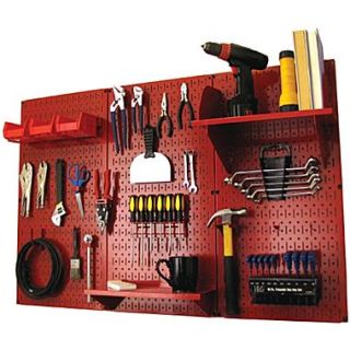 Wall Control 4 Metal Pegboard Standard Workbench Kit, Red Tool Board and Red Accessories  Make More Happen at