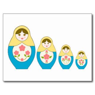 Matryoshka Russian Nesting Dolls Post Card