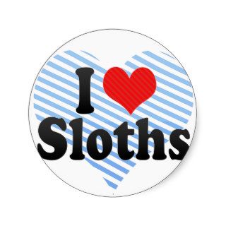 I Love Sloths Stickers