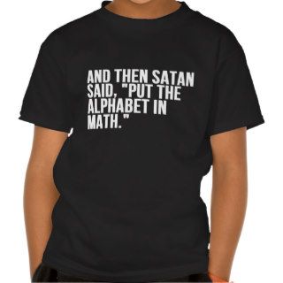 Satan Alphabet in Math T shirts