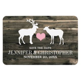 Rustic Country Buck and Doe Save the Date Flexible Magnets