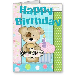 Little Puppy Customizable Happy Birthday Card 2
