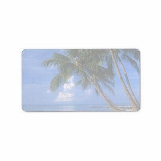 Paradise Blue Key West Beach And Palm Tree Custom Address Label