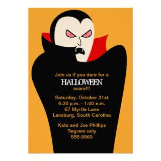 Scary Vampire Halloween Custom Invitation