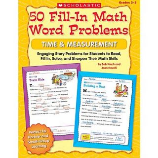Scholastic 50 Fill in Math Word Problems Time & Measurement  Make More Happen at