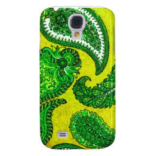 Electric Gold and Green Indian Paisley Samsung Galaxy S4 Cases