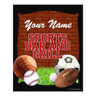 Personalized Funny Sports Bar and Grill Custom Flyer
