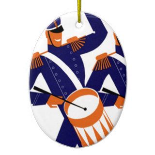 Marching Band Drummers, Vintage Poster Christmas Tree Ornament