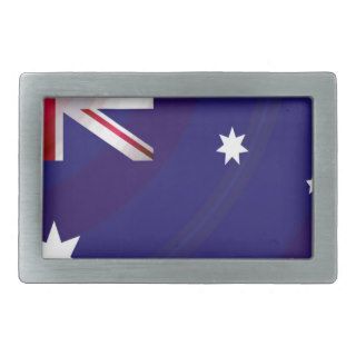 AUSTRALIAN FLAG WAVY RECTANGULAR BELT BUCKLE