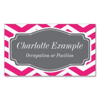 Pink White Grey Chevron Personal Business Card