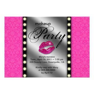Makeup Party Invitation Advertisement Mirror