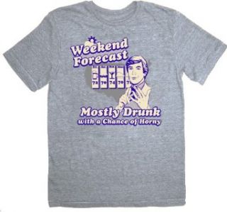 The Hangover Weekend Forecast Mostly Drunk Chance Horny Heather Gray T shirt Tee Movie And Tv Fan T Shirts Clothing