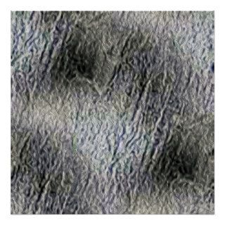 MOLTEN silver AQUA MELTED METAL DIGITAL ABSTRACT R Poster