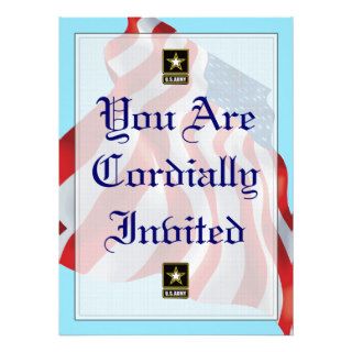 Army Patriotic Flag Wedding Invitation
