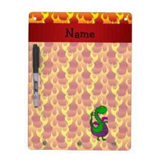 Personalized name green dragon flames Dry Erase boards