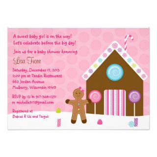 Gingerbread Girl Baby Shower Invitations