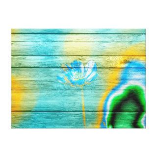 Pastel Color Flower on Wood Gallery Wrapped Canvas