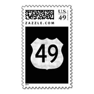 Highway 49 Route Sign Postage Stamp