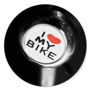 I Heart My Bike Round Sticker