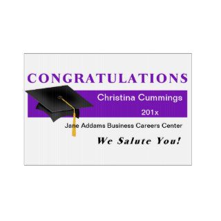 Purple Congratulations Graduation Yard Sign