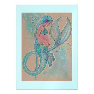 Baby shower invitations blue mermaid by Renee
