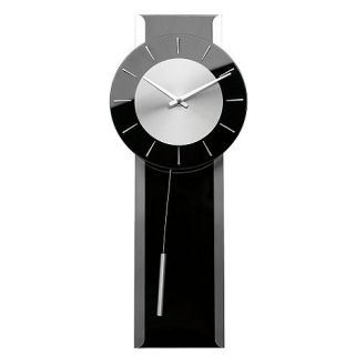Black glass pendulum wall clock