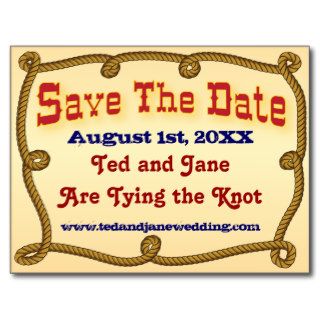 Rope western save the date post card