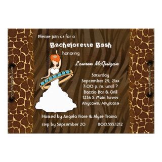 Mocha Caramel Giraffe And Zebra Party Invitation
