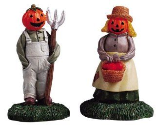 Lemax Spooky Town Village Mr. & Mrs. Pumpkin 2 Piece Figurine Set #52125   Holiday Figurines