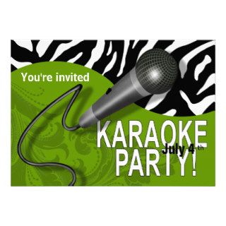 Zebra Karaoke Girls' Night Out Party Custom Announcement