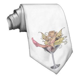 Pink Outfit Martini Glass 3D Fairy Girl   Color Custom Tie