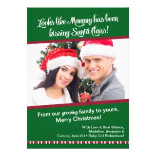 Christmas Pregnancy Photo Announcement Card  Mommy