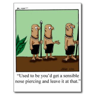 Funny Simple Piercings Humor Postcard