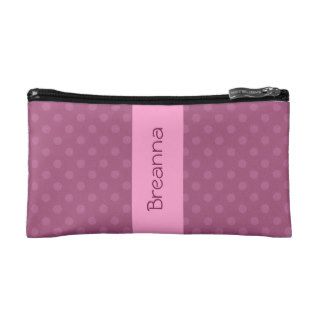 Pink and Berry Polka Dots Custom Gift Item P008 Makeup Bags