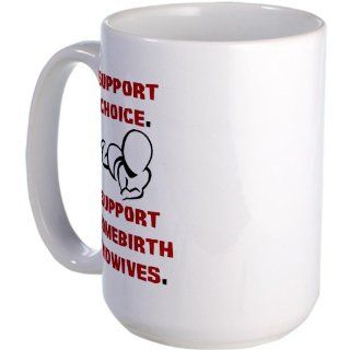  Support Homebirth Midwife Choice Large Mug Large Mug   Standard Kitchen & Dining